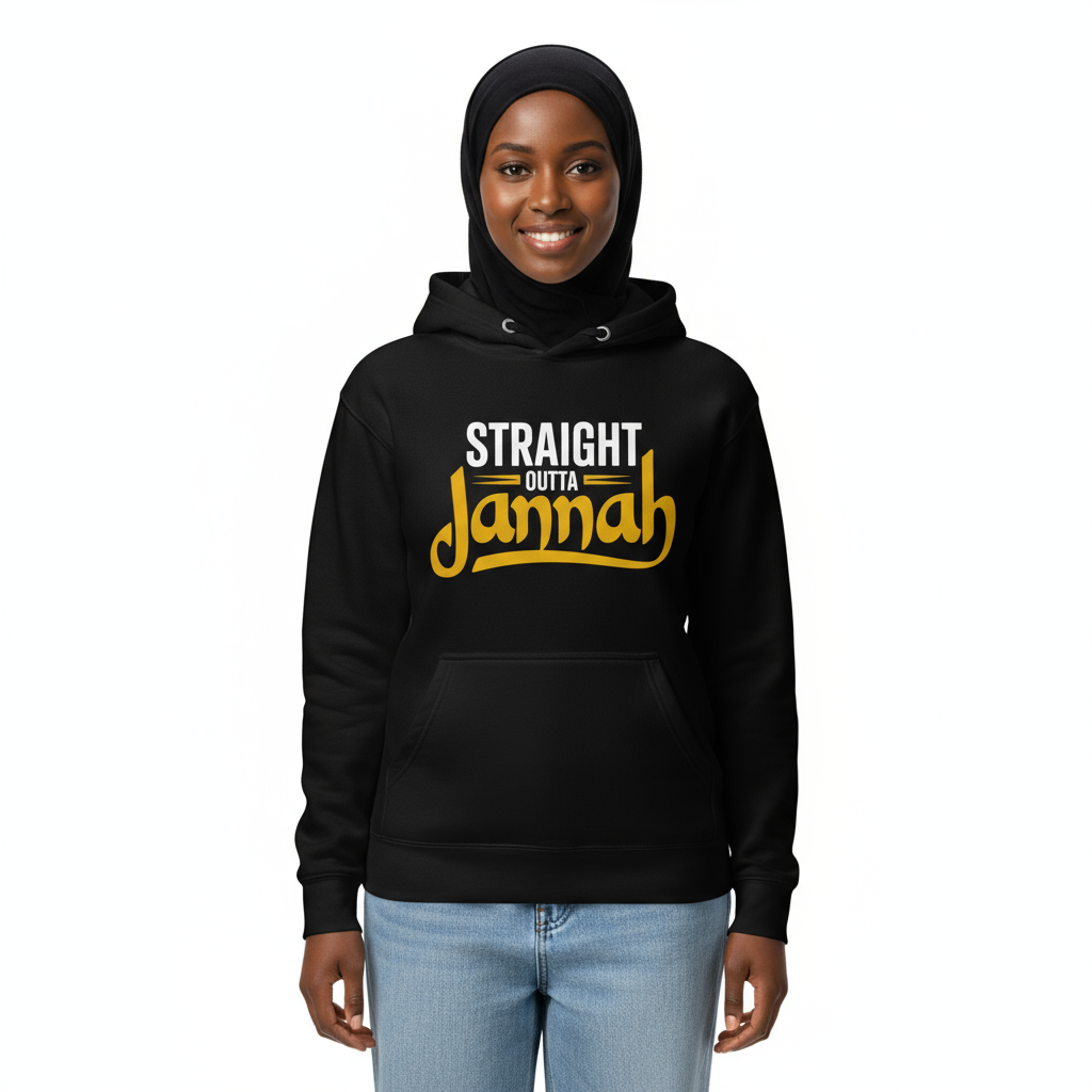 African female front - Black Script Edition hoodie