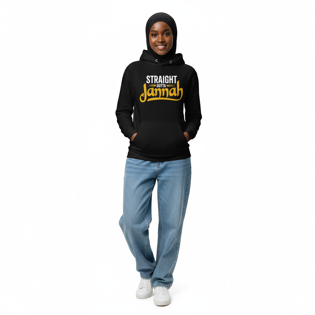 African female full body - Black Script Edition hoodie