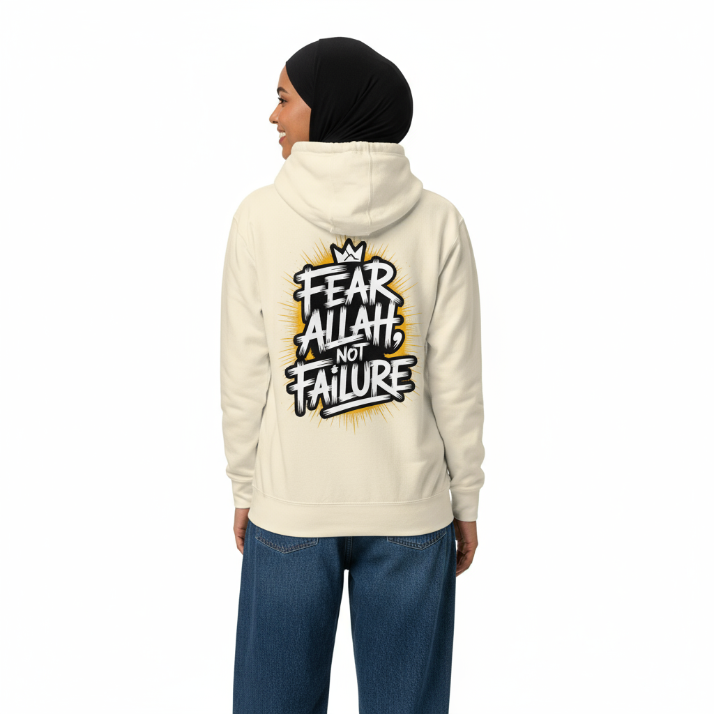 Female back - Fear Allah Not Failure message