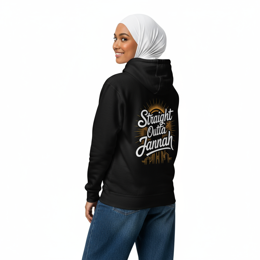 Female back - Vintage Script Edition with white hijab