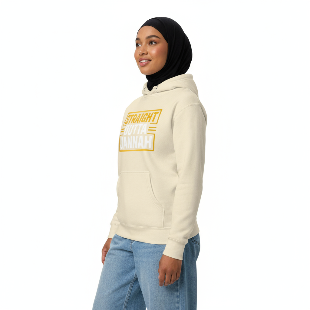 Female side - Cream Golden Frame hoodie