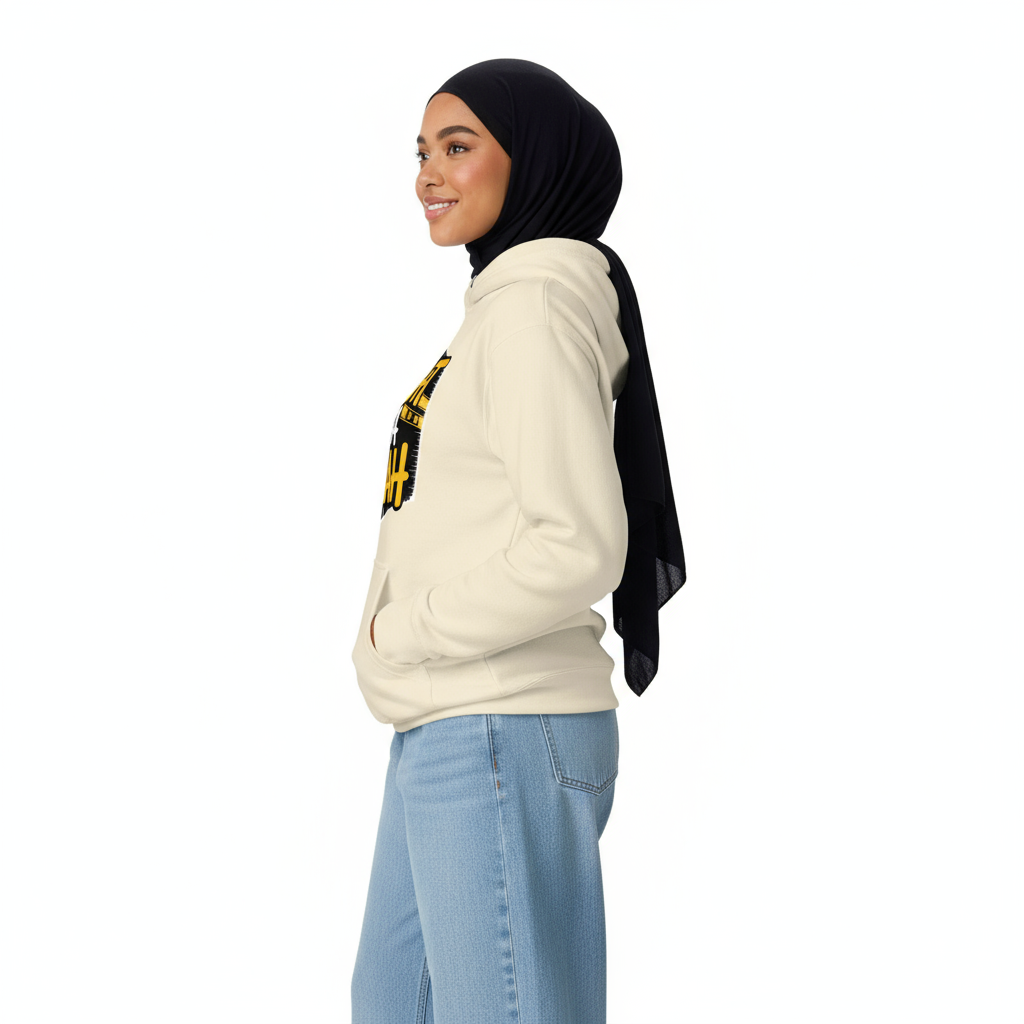Female side - Cream hoodie with hijab