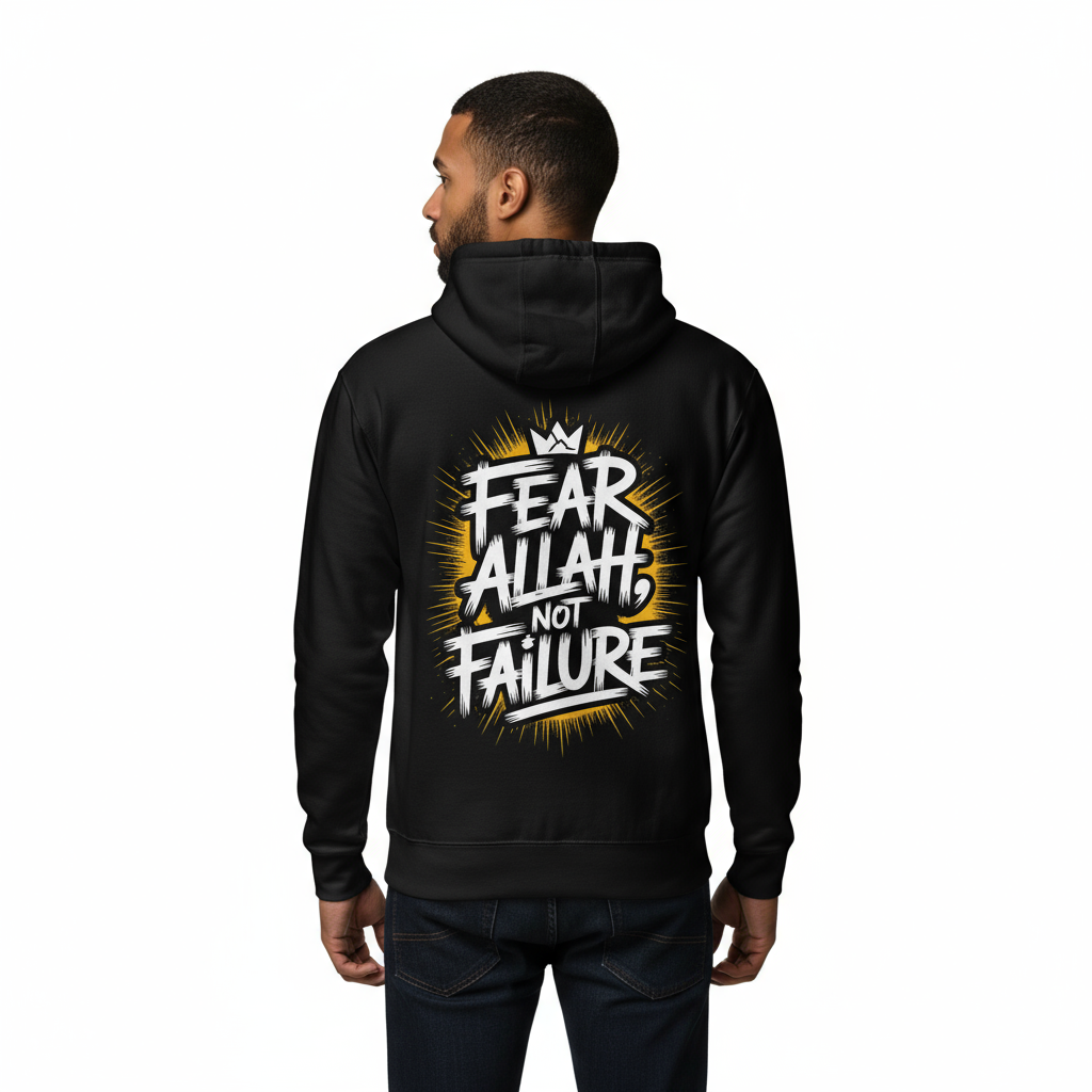 Male back - Fear Allah Not Failure message