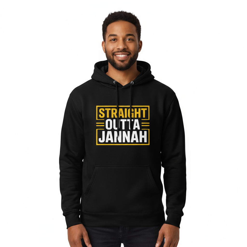 Male front - Black Golden Frame hoodie