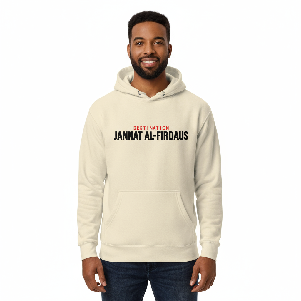 Male front - Cream Destination Jannat Al-Firdaus hoodie