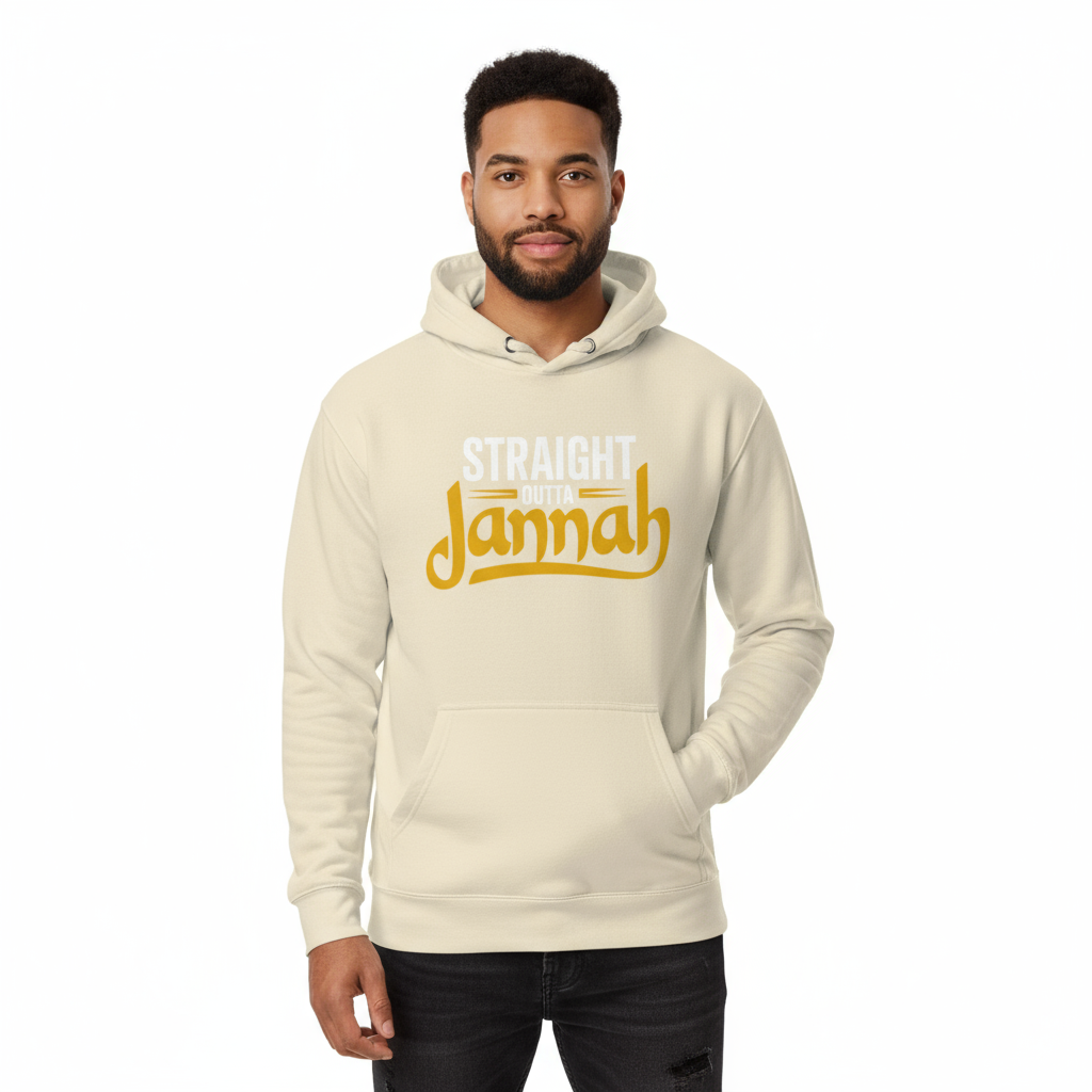 Male front - Cream Script Edition hoodie
