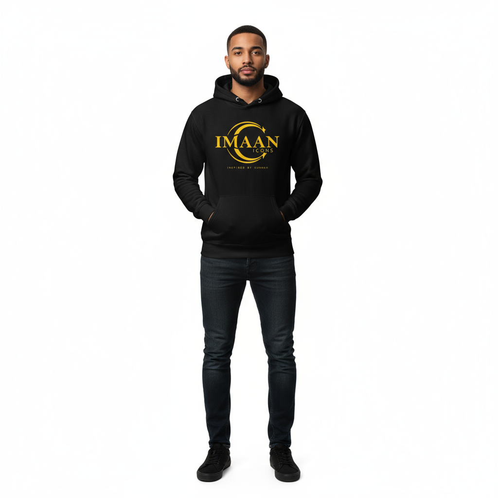 Male full body - Imaan Icons black hoodie