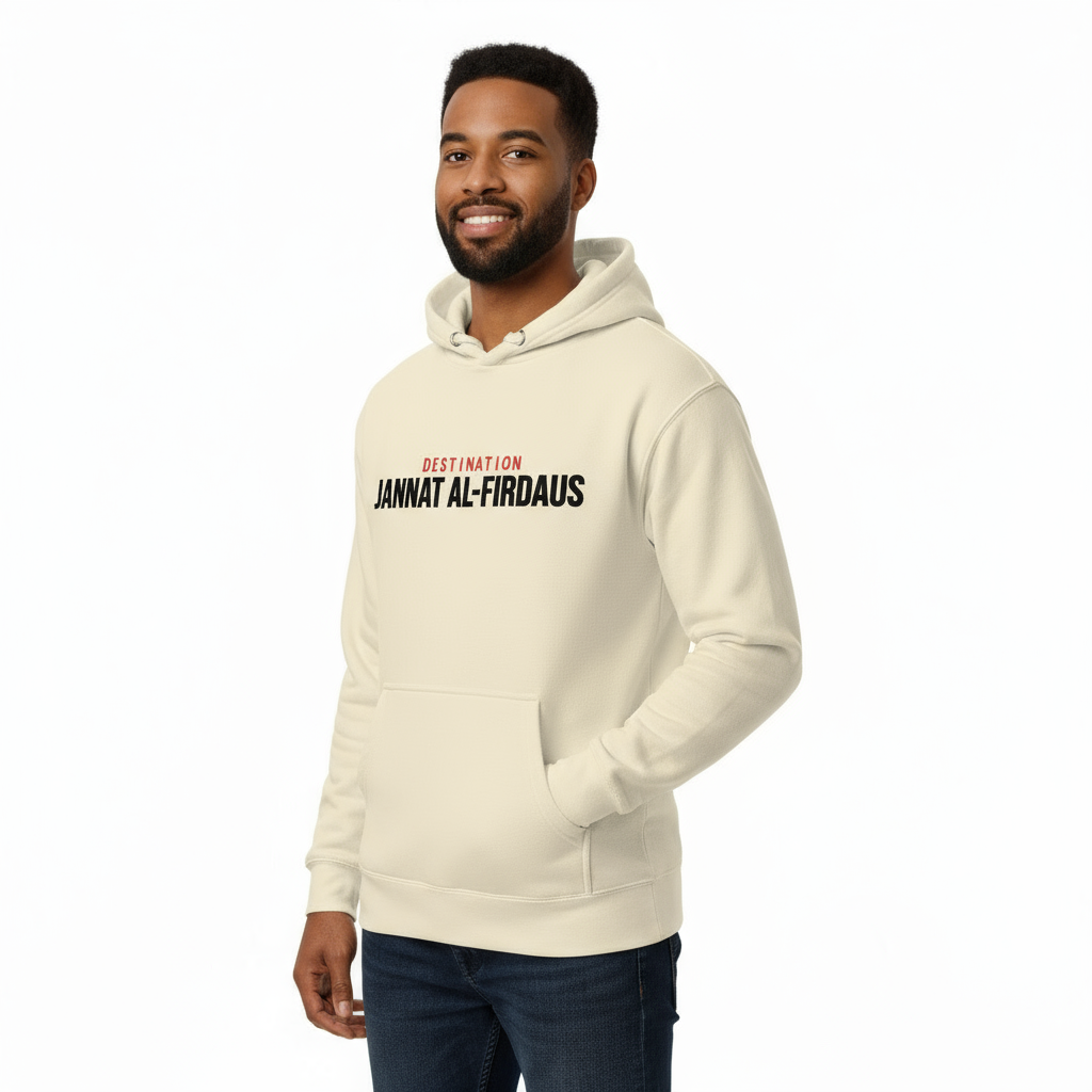 Three-quarter angle - Cream Destination Jannat Al-Firdaus hoodie