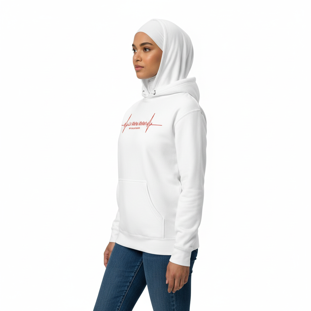 White hoodie side - La illaha illallah